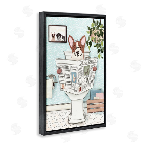 Stupell Industries JJ Design House LLC | Dog & Newspaper Bathroom Wall Art