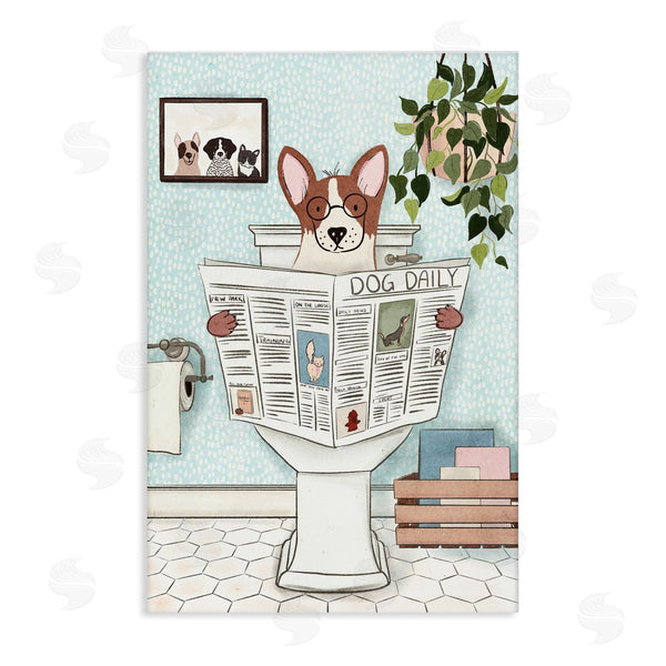 stupell industries JJ Design House LLC | Dog & Newspaper Bathroom Wall Art
