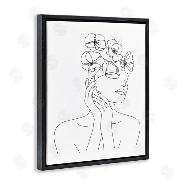 Stupell Industries JJ Design House LLC | Female Flowers In Hair Minimal Line Drawing Wall Art