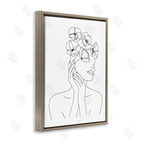 Stupell Industries JJ Design House LLC | Female Flowers In Hair Minimal Line Drawing Wall Art