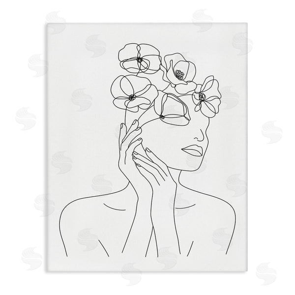 stupell industries JJ Design House LLC | Female Flowers in Hair Minimal Line Drawing Wall Art