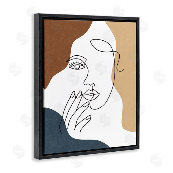 Stupell Industries JJ Design House LLC | Female Portrait Line Drawing Between Abstract Shapes Wall Art
