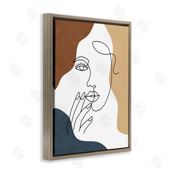 Stupell Industries JJ Design House LLC | Female Portrait Line Drawing Between Abstract Shapes Wall Art