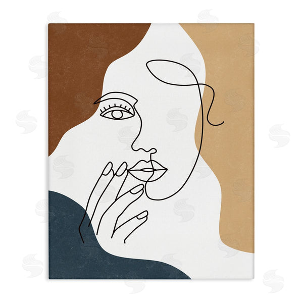 stupell industries JJ Design House LLC | Female Portrait Line Drawing Between Abstract Shapes Wall Art