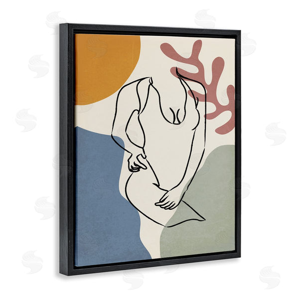 Stupell Industries JJ Design House LLC | Female Swimsuit Body Linework Over Abstract Shapes Wall Art