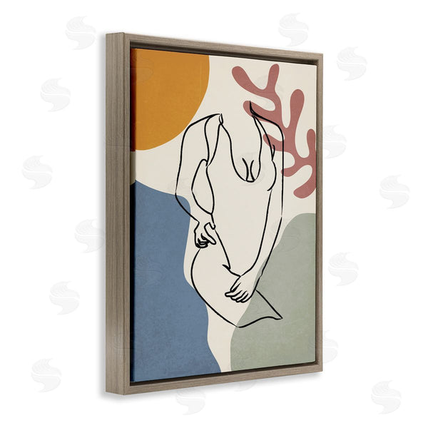 Stupell Industries JJ Design House LLC | Female Swimsuit Body Linework Over Abstract Shapes Wall Art
