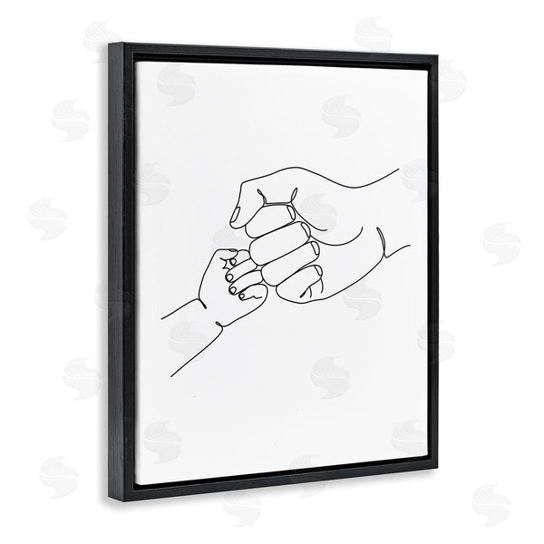 Stupell Industries JJ Design House LLC | Fist Bump Family Hands Minimal Line Drawing Wall Art