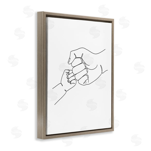 Stupell Industries JJ Design House LLC | Fist Bump Family Hands Minimal Line Drawing Wall Art