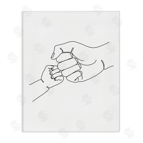 stupell industries JJ Design House LLC | Fist Bump Family Hands Minimal Line Drawing Wall Art