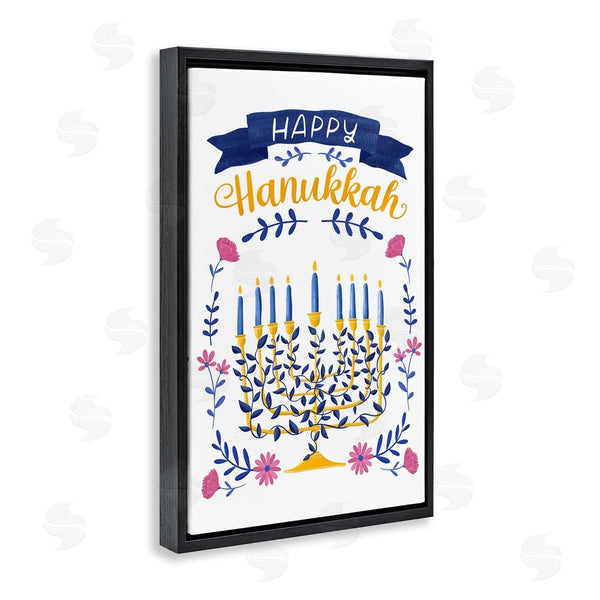 Stupell Industries JJ Design House LLC | Floral Menorah Happy Hanukkah