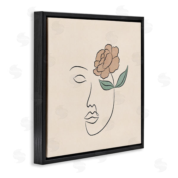 Stupell Industries JJ Design House LLC | Floral Outline Casual Doodle Abstract Woman Face Wall Art