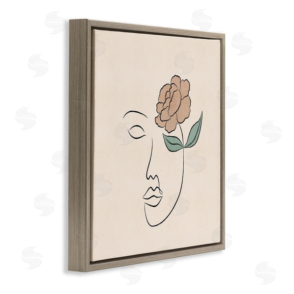 Stupell Industries JJ Design House LLC | Floral Outline Casual Doodle Abstract Woman Face Wall Art