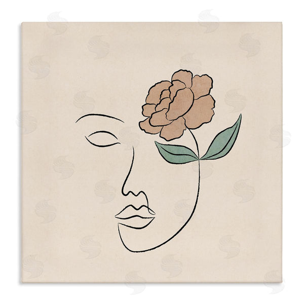 stupell industries JJ Design House LLC | Floral Outline Casual Doodle Abstract Woman Face Wall Art