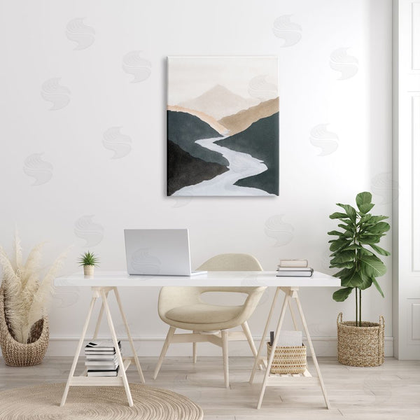 Stupell Industries JJ Design House LLC | Flowing River Nature Landscape Foggy Distant Mountain Wall Art