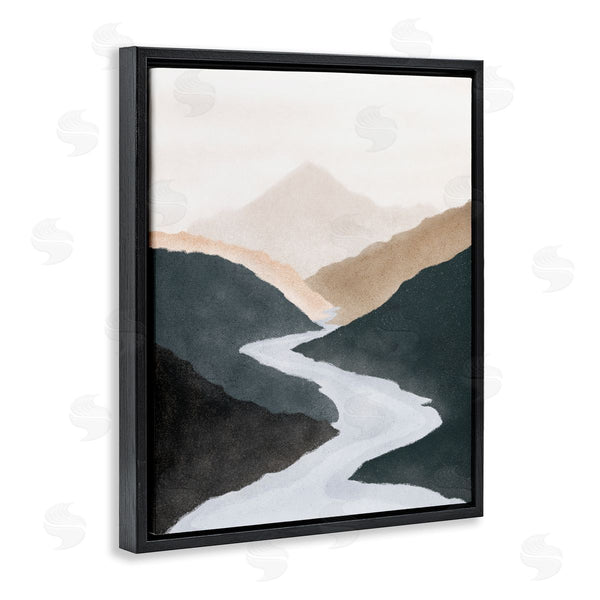 Stupell Industries JJ Design House LLC | Flowing River Nature Landscape Foggy Distant Mountain Wall Art