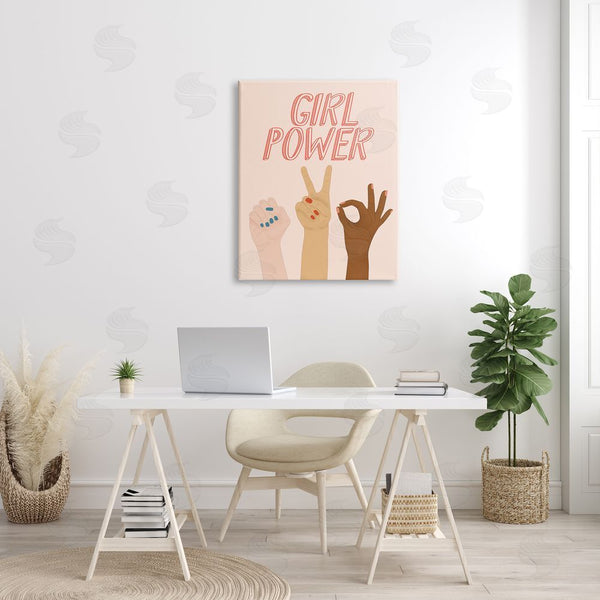 Stupell Industries JJ Design House LLC | Girl Power Pop Phrase Various Hand Signs Wall Art