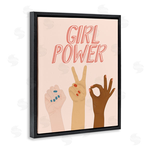 Stupell Industries JJ Design House LLC | Girl Power Pop Phrase Various Hand Signs Wall Art