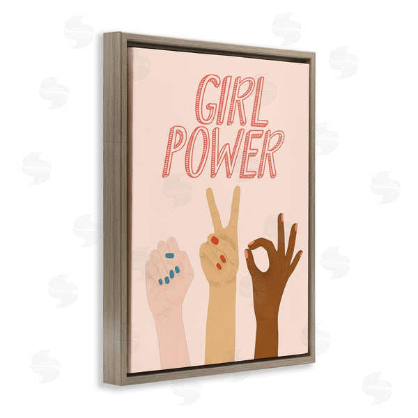 Stupell Industries JJ Design House LLC | Girl Power Pop Phrase Various Hand Signs Wall Art