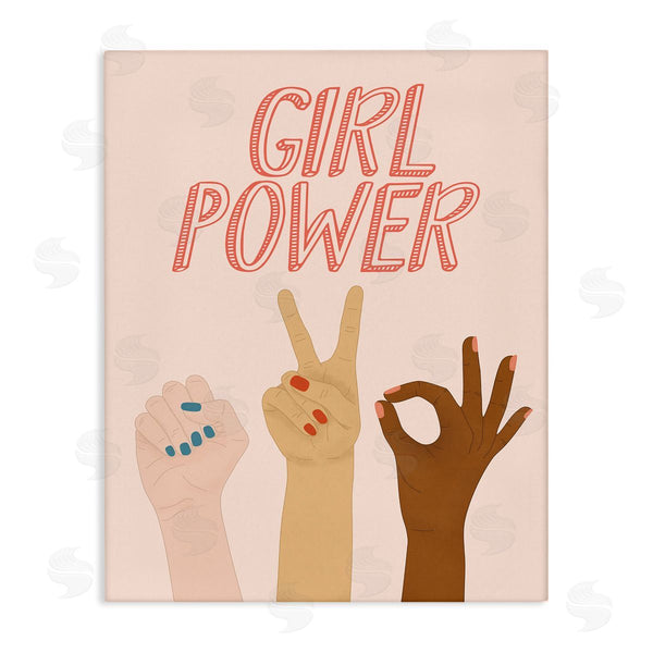 stupell industries JJ Design House LLC | Girl Power Pop Phrase Various Hand Signs Wall Art