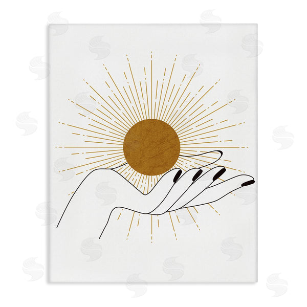 stupell industries JJ Design House LLC | Hand Holding Deco Inspired Sun with Rays Wall Art