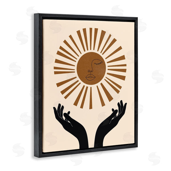 Stupell Industries JJ Design House LLC | Hands Holding Desert Sun With Face Linework Wall Art