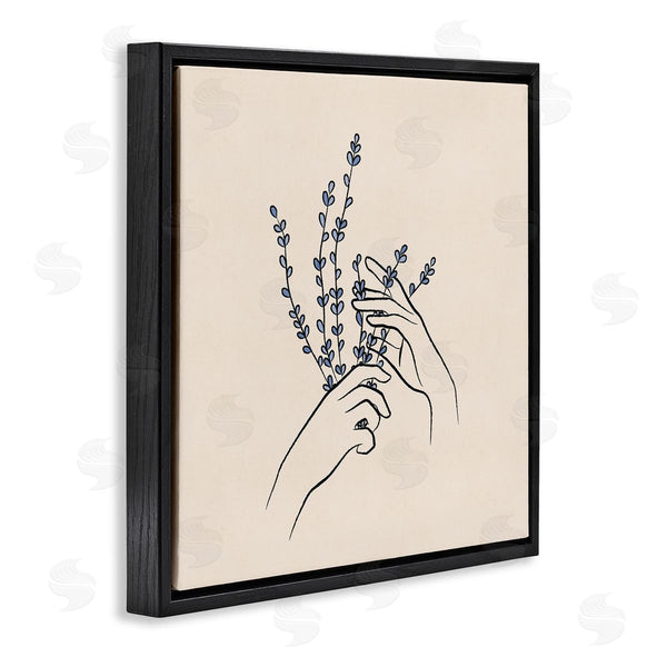Stupell Industries JJ Design House LLC | Hands Holding Lavender Sprigs Botanical Line Doodle Wall Art