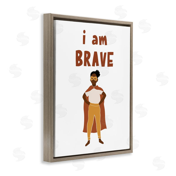 Stupell Industries JJ Design House LLC | I Am Brave Courageous Phrase Motivational Super Hero Wall Art