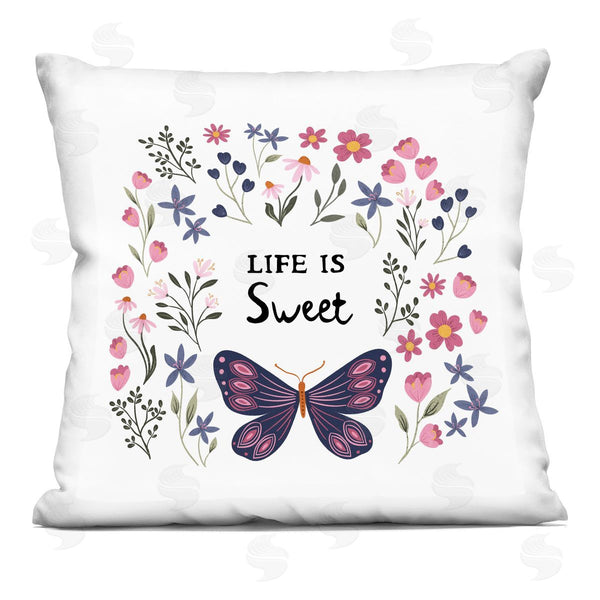 stupell industries JJ Design House LLC | Life Is Sweet Floral Butterfly Printed Throw Pillow