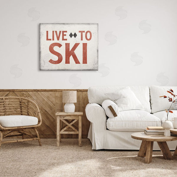 Stupell Industries JJ Design House LLC | Live To Ski Phrase Double Black Diamond Symbol Wall Art