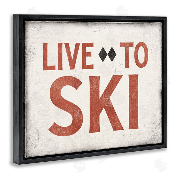 Stupell Industries JJ Design House LLC | Live To Ski Phrase Double Black Diamond Symbol Wall Art
