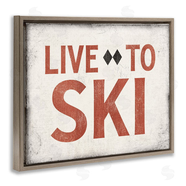 Stupell Industries JJ Design House LLC | Live To Ski Phrase Double Black Diamond Symbol Wall Art