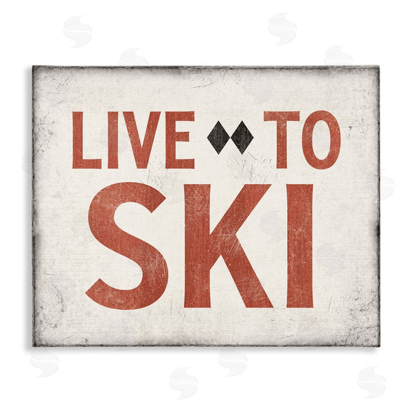stupell industries JJ Design House LLC | Live To Ski Phrase Double Black Diamond Symbol Wall Art