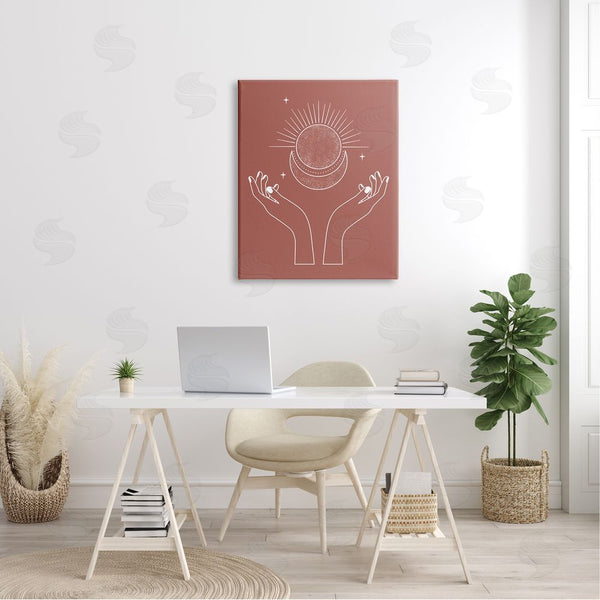 Stupell Industries JJ Design House LLC | Lunar Solar Hands Reaching Stars Astral Design Wall Art