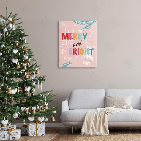 Stupell Industries JJ Design House LLC | Merry & Bright Pastel Phrase Wall Art