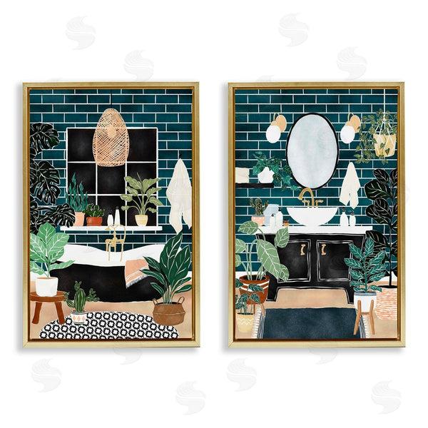 Stupell Industries JJ Design House LLC | Modern Bathroom With House Plants