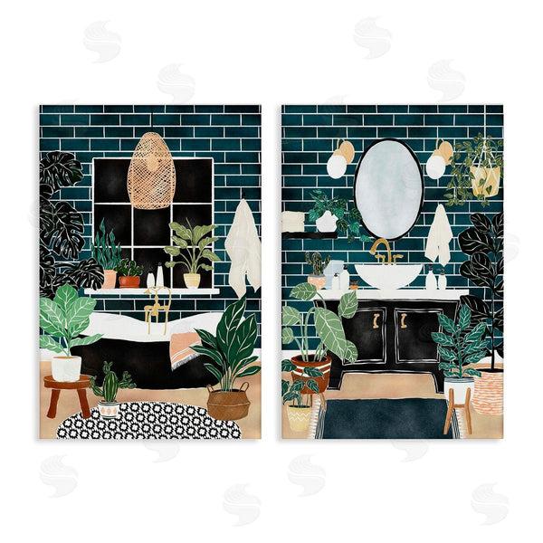 stupell industries JJ Design House LLC | Modern Bathroom with House Plants