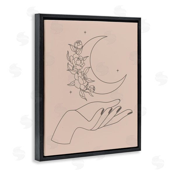 Stupell Industries JJ Design House LLC | Mystical Floral Roses Moon Palm Line Drawing Wall Art