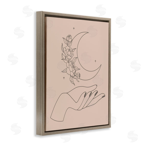 Stupell Industries JJ Design House LLC | Mystical Floral Roses Moon Palm Line Drawing Wall Art