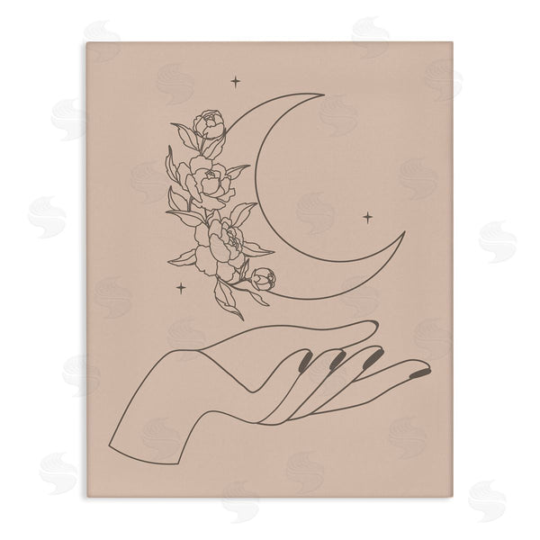 stupell industries JJ Design House LLC | Mystical Floral Roses Moon Palm Line Drawing Wall Art