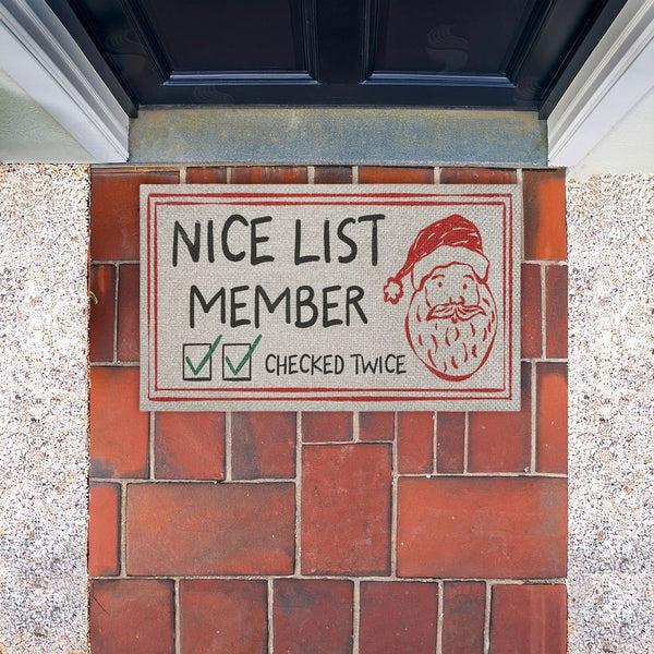 Stupell Industries JJ Design House LLC | Nice List Member Checked Twice Faux Sisal Door Mat