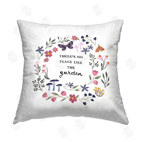Stupell Industries JJ Design House LLC | No Place Like Garden Wreath Printed Throw Pillow