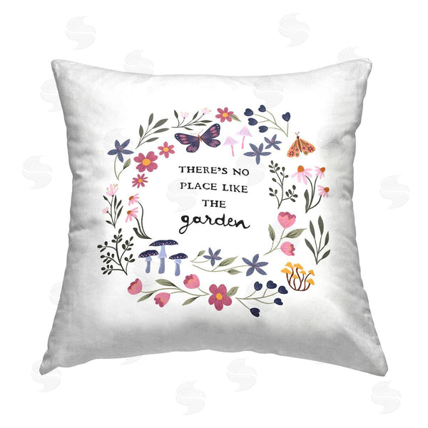 stupell industries JJ Design House LLC | No Place Like Garden Wreath Printed Throw Pillow