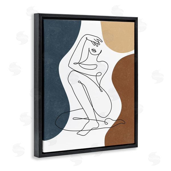 Stupell Industries JJ Design House LLC | Nude Female Line Drawing Between Abstract Shapes Wall Art