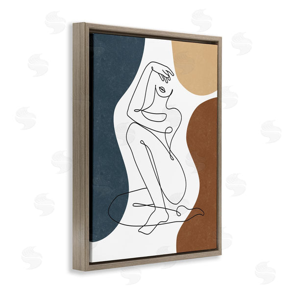 Stupell Industries JJ Design House LLC | Nude Female Line Drawing Between Abstract Shapes Wall Art
