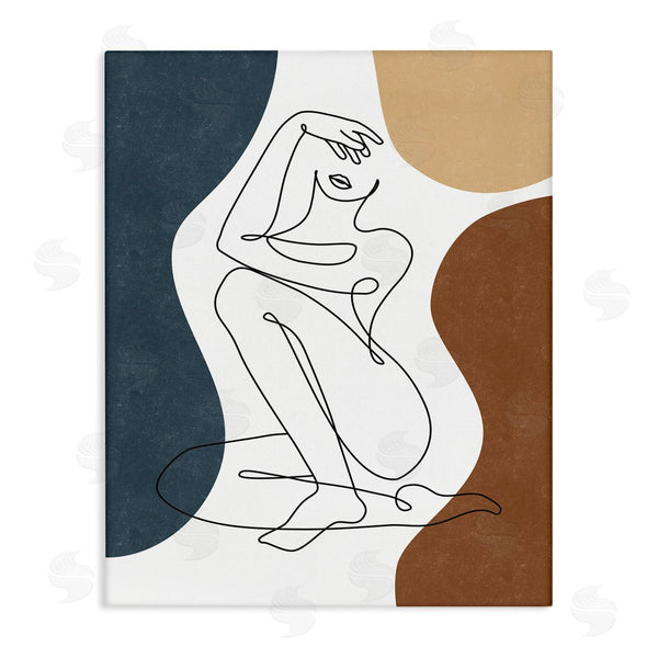 stupell industries JJ Design House LLC | Nude Female Line Drawing Between Abstract Shapes Wall Art