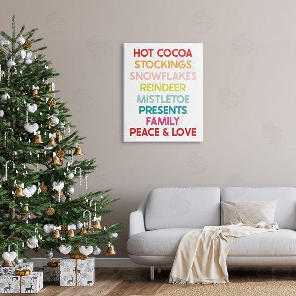 Stupell Industries JJ Design House LLC | Peace & Love Rainbow Christmas List Wall Art