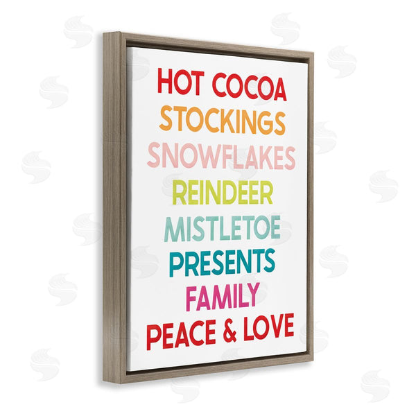Stupell Industries JJ Design House LLC | Peace & Love Rainbow Christmas List Wall Art