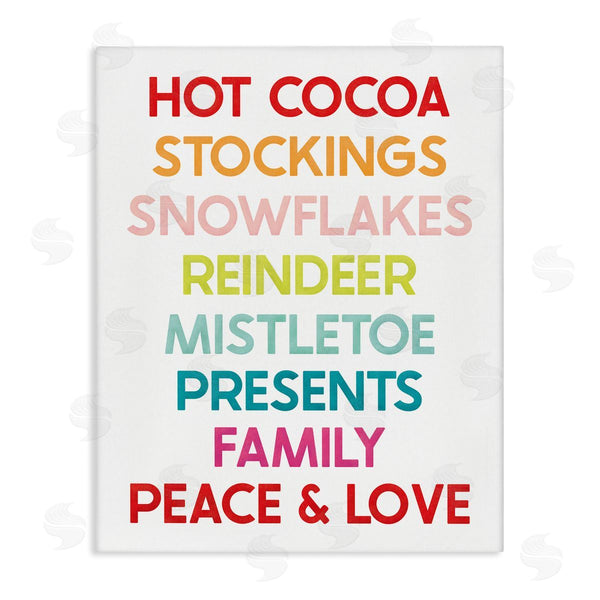 stupell industries JJ Design House LLC | Peace & Love Rainbow Christmas List Wall Art