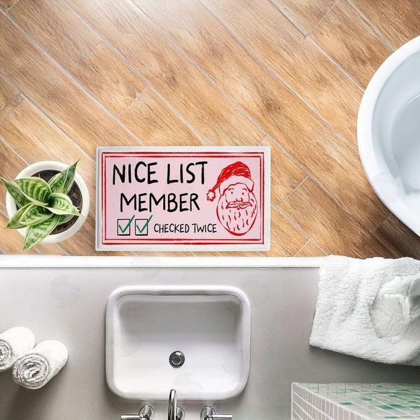 Stupell Industries JJ Design House LLC | Pink Nice List Ticket Plush Bath Mat