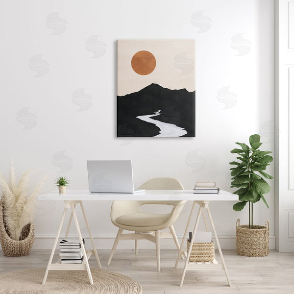 Stupell Industries JJ Design House LLC | Receding Stream Into Distant Mountain Ochre Sun Wall Art